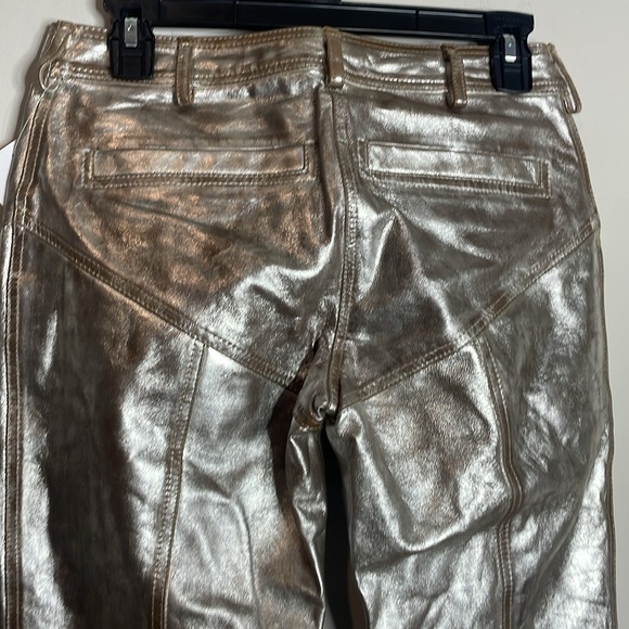 Nicholas K x Free People | Metallic Silver 100% Leather Billy Pants Size 0 NWT - Picture 8 of 9